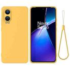 For OnePlus Nord CE4 Lite Pure Color Liquid Silicone Shockproof Phone Case(Yellow) - 1