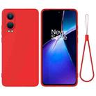 For OnePlus Nord CE4 Lite Pure Color Liquid Silicone Shockproof Phone Case(Red) - 1