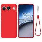 For OnePlus Nord 4 Pure Color Liquid Silicone Shockproof Phone Case(Red) - 1