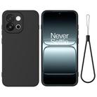 For OnePlus 13T / 13s Pure Color Liquid Silicone Shockproof Phone Case(Black) - 1
