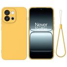 For OnePlus 13T / 13s Pure Color Liquid Silicone Shockproof Phone Case(Yellow) - 1