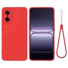 For OnePlus Nord CE5 / Ace 5 Racing Pure Color Liquid Silicone Shockproof Phone Case(Red) - 1
