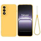 For OnePlus Nord 5 / Ace 5 Ultra Pure Color Liquid Silicone Shockproof Phone Case(Yellow) - 1