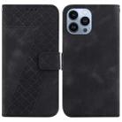 For iPhone 15 Pro Max 7-shaped Embossed Leather Phone Case(Black) - 1