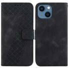 For iPhone 13 7-shaped Embossed Leather Phone Case(Black) - 1