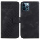 For iPhone 12 Pro Max 7-shaped Embossed Leather Phone Case(Black) - 1