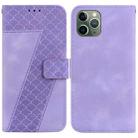 For iPhone 11 Pro Max 7-shaped Embossed Leather Phone Case(Purple) - 1