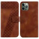 For iPhone 11 Pro Max 7-shaped Embossed Leather Phone Case(Brown) - 1