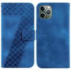 For iPhone 11 Pro Max 7-shaped Embossed Leather Phone Case(Blue) - 1