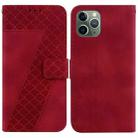 For iPhone 11 Pro Max 7-shaped Embossed Leather Phone Case(Red) - 1