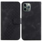 For iPhone 11 Pro Max Seven-shaped Embossed Leather Phone Case(Black) - 1