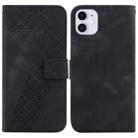 For iPhone 11 Seven-shaped Embossed Leather Phone Case(Black) - 1