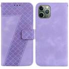 For iPhone 11 Pro 7-shaped Embossed Leather Phone Case(Purple) - 1