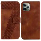 For iPhone 11 Pro 7-shaped Embossed Leather Phone Case(Brown) - 1