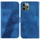 For iPhone 11 Pro 7-shaped Embossed Leather Phone Case(Blue) - 1