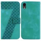 For iPhone XR 7-shaped Embossed Leather Phone Case(Green) - 1