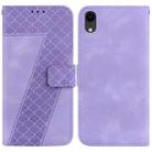 For iPhone XR 7-shaped Embossed Leather Phone Case(Purple) - 1