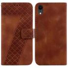 For iPhone XR 7-shaped Embossed Leather Phone Case(Brown) - 1