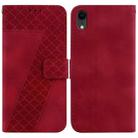 For iPhone XR 7-shaped Embossed Leather Phone Case(Red) - 1