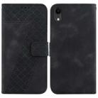 For iPhone XR 7-shaped Embossed Leather Phone Case(Black) - 1