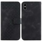 For iPhone XS Max 7-shaped Embossed Leather Phone Case(Black) - 1