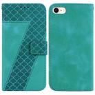 For iPhone SE 2022/SE 2020/8/7 7-shaped Embossed Leather Phone Case(Green) - 1