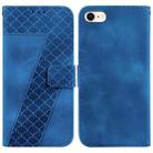 For iPhone SE 2022/SE 2020/8/7 Seven-shaped Embossed Leather Phone Case(Blue) - 1