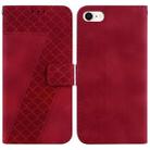 For iPhone SE 2022/SE 2020/8/7 7-shaped Embossed Leather Phone Case(Red) - 1