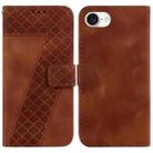 For iPhone SE 2024 7-shaped Embossed Leather Phone Case(Brown) - 1