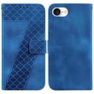 For iPhone SE 2024 7-shaped Embossed Leather Phone Case(Blue) - 1