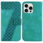 For iPhone 16 Pro Max Seven-shaped Embossed Leather Phone Case(Green) - 1