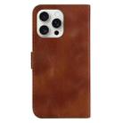 For iPhone 16 Pro Max Seven-shaped Embossed Leather Phone Case(Brown) - 3