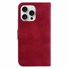 For iPhone 16 Pro Max Seven-shaped Embossed Leather Phone Case(Red) - 3