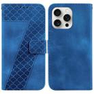 For iPhone 16 Pro Seven-shaped Embossed Leather Phone Case(Blue) - 1