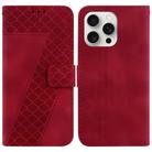 For iPhone 16 Pro Seven-shaped Embossed Leather Phone Case(Red) - 1