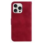 For iPhone 16 Pro Seven-shaped Embossed Leather Phone Case(Red) - 3