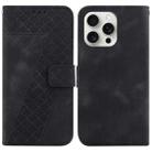 For iPhone 16 Pro Seven-shaped Embossed Leather Phone Case(Black) - 1