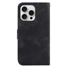 For iPhone 16 Pro Seven-shaped Embossed Leather Phone Case(Black) - 3