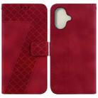 For iPhone 16 Plus Seven-shaped Embossed Leather Phone Case(Red) - 1