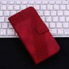 For iPhone 16 Plus Seven-shaped Embossed Leather Phone Case(Red) - 2