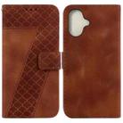 For iPhone 16 Seven-shaped Embossed Leather Phone Case(Brown) - 1