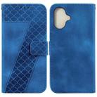 For iPhone 16 Seven-shaped Embossed Leather Phone Case(Blue) - 1