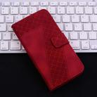 For iPhone 16 Seven-shaped Embossed Leather Phone Case(Red) - 2