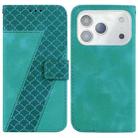 For iPhone 17 Pro Max Seven-shaped Embossed Leather Phone Case(Green) - 1