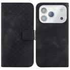 For iPhone 17 Pro Max Seven-shaped Embossed Leather Phone Case(Black) - 1