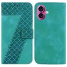 For iPhone 17 Seven-shaped Embossed Leather Phone Case(Green) - 1