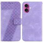 For iPhone 17 Seven-shaped Embossed Leather Phone Case(Purple) - 1