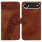 For iPhone 17 Air Seven-shaped Embossed Leather Phone Case(Brown) - 1
