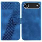 For iPhone 17 Air Seven-shaped Embossed Leather Phone Case(Blue) - 1