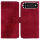 For iPhone 17 Air Seven-shaped Embossed Leather Phone Case(Red) - 1
